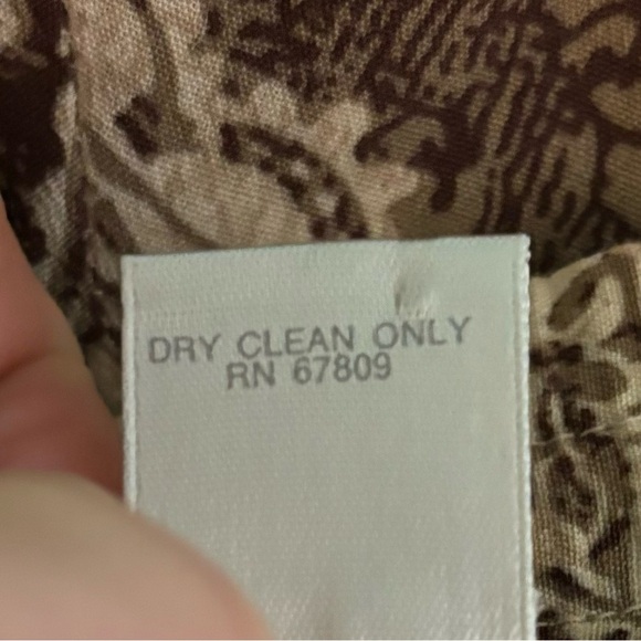 Vintage The Limited Womens Rayon High Waisted Wide Leg Tan Brown Pattern Pants M - Picture 7 of 11